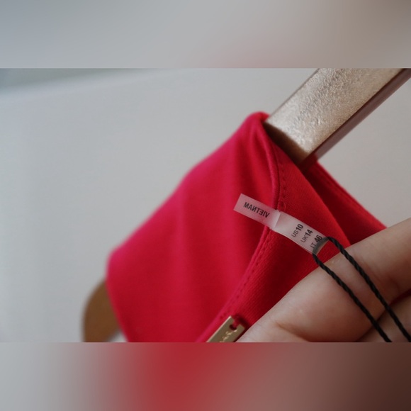 NWT Tulip Red/Pink Peplum Elle Tahari Judy Dress Size 10 - Picture 9 of 11